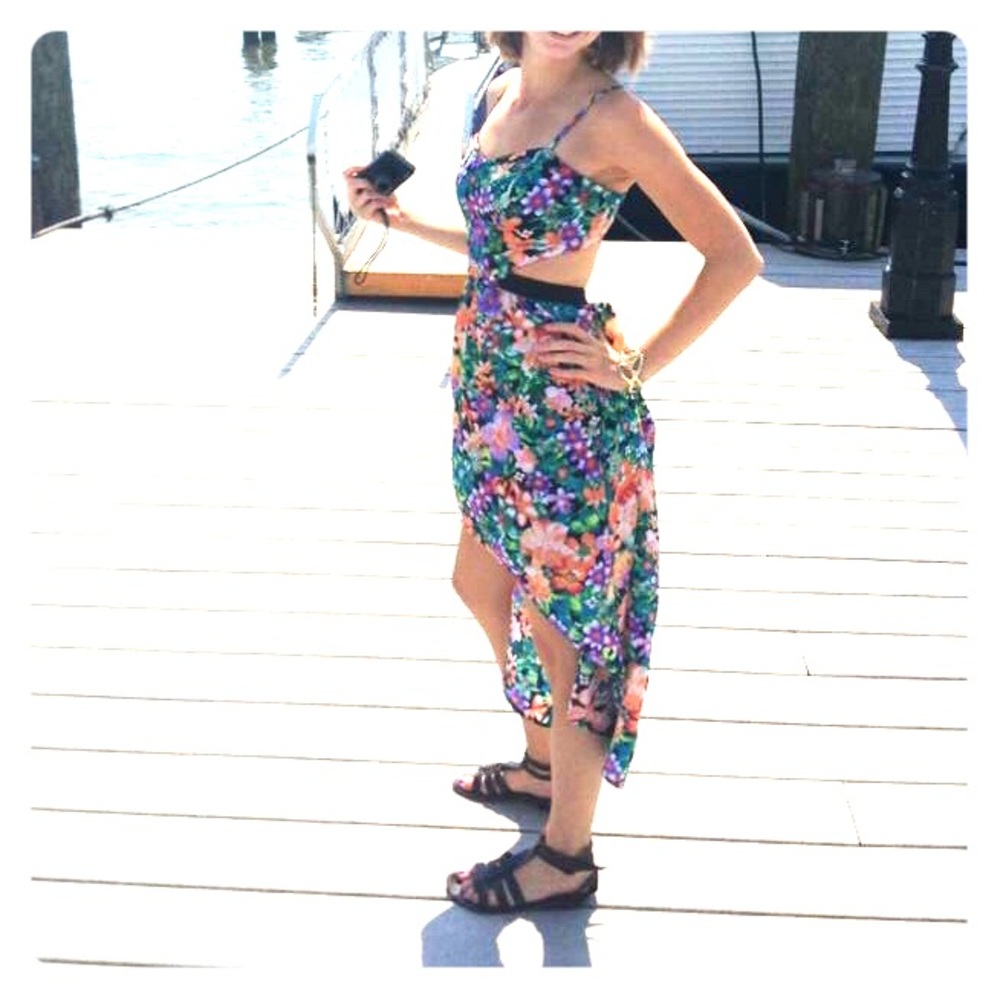 Material Girl Floral Hi-Lo Dress